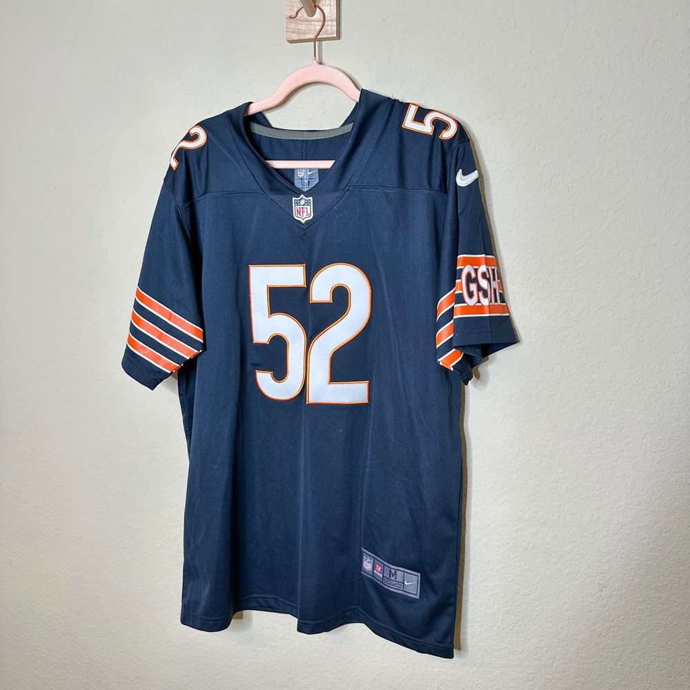 Nike Chicago Bears Khalil Mack 52 NFL Jersey Mens Medium Navy Blue GSH On Field